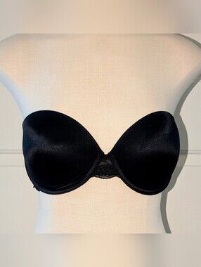 PINK Victoria’s Secret Black Wear Everywhere Strapless Bra 36C